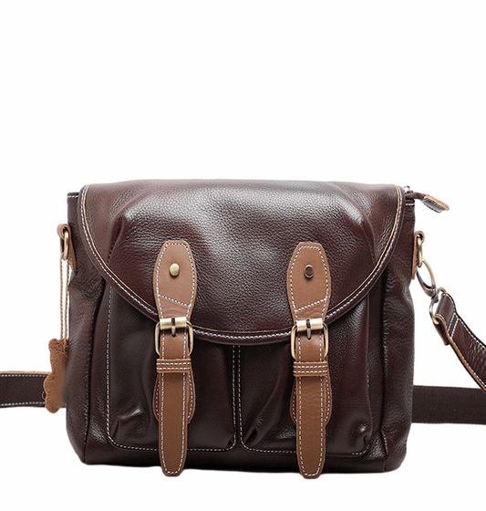 Vintage Leather Messenger Bag Crossbody Shoulder woyaza