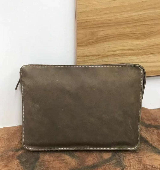 Genuine Leather Men's Vintage Clutch Bag Handheld woyaza