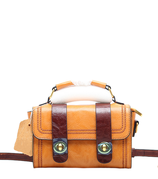 Vintage Leather Handbag Lock Design woyaza