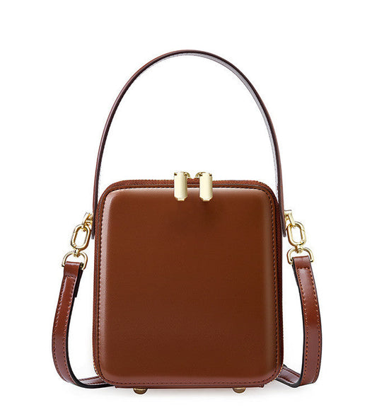 Stylish Leather Square Handbag