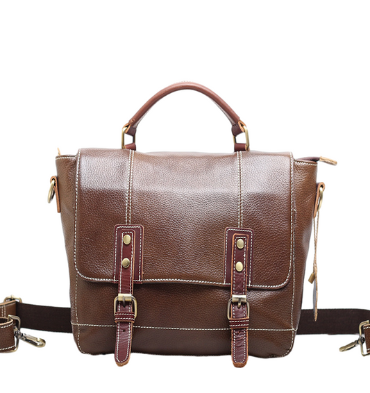 Leather Vintage Messenger Bag for Men and Women Woyaza