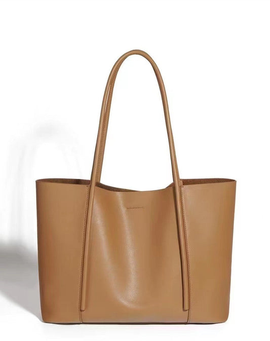 Genuine Leather Women's Fashionable Large Capacity Work Tote Bag Shoulder Bag woyaza
