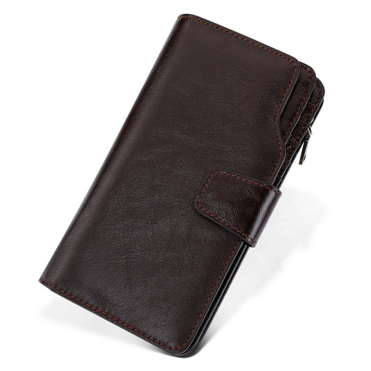 Genuine Leather Men's Trifold Wallet Clutch Woyaza