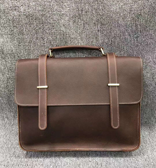 Vintage Leather Men's Briefcase Laptop Bag Woyaza