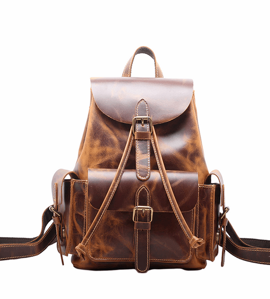 Vintage Leather Women's Travel Backpack Woyaza