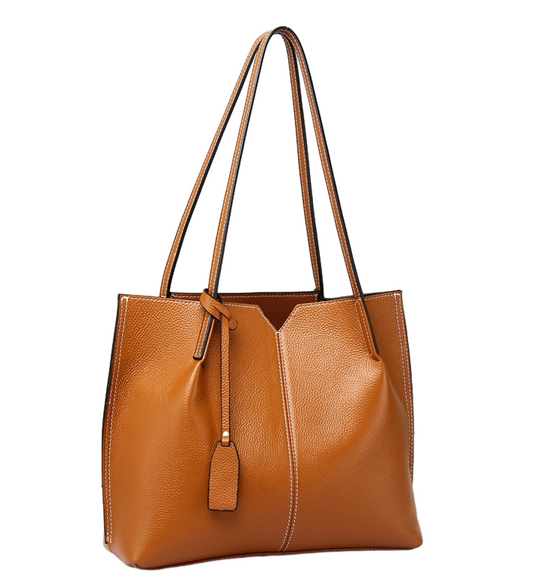 Genuine Leather Shoulder Tote Bag for Women woyaza
