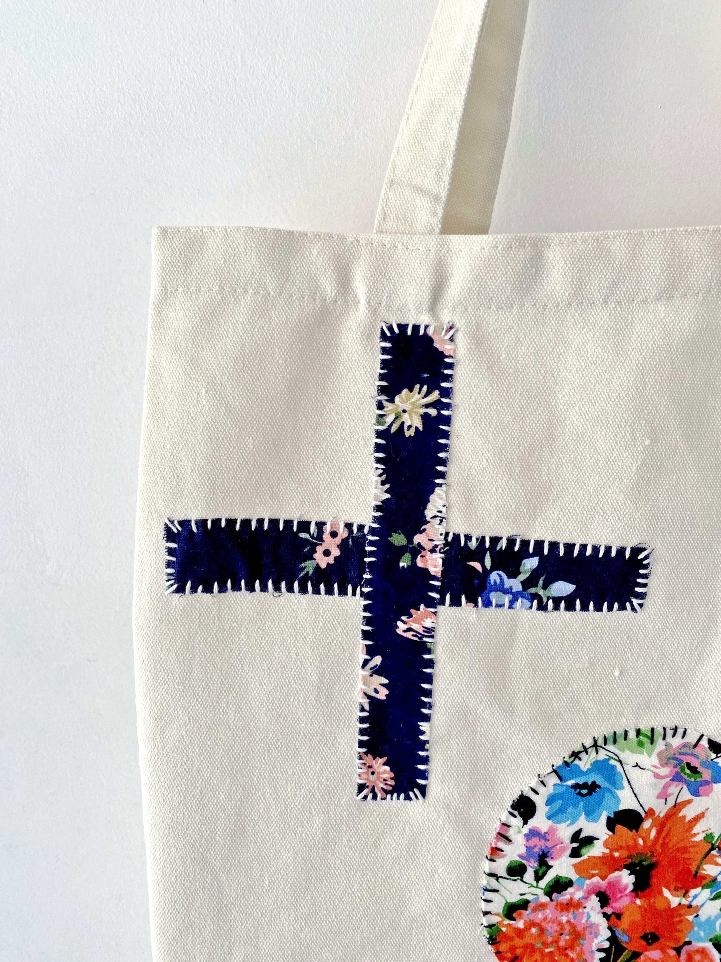 Timeless patchwork canvas bag built for durability, reflecting a commitment to circular fashion and the quiet beauty of hand-sewn textile art.