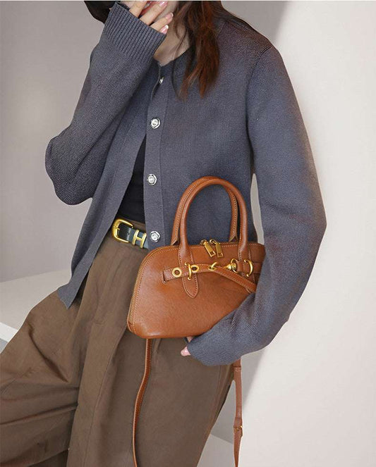 Curved silhouette handbag for women