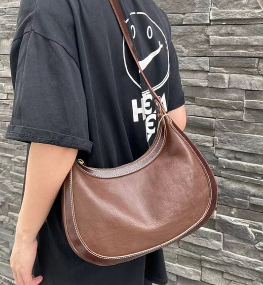 Elegant Vintage Leather Single Shoulder Bag for Women