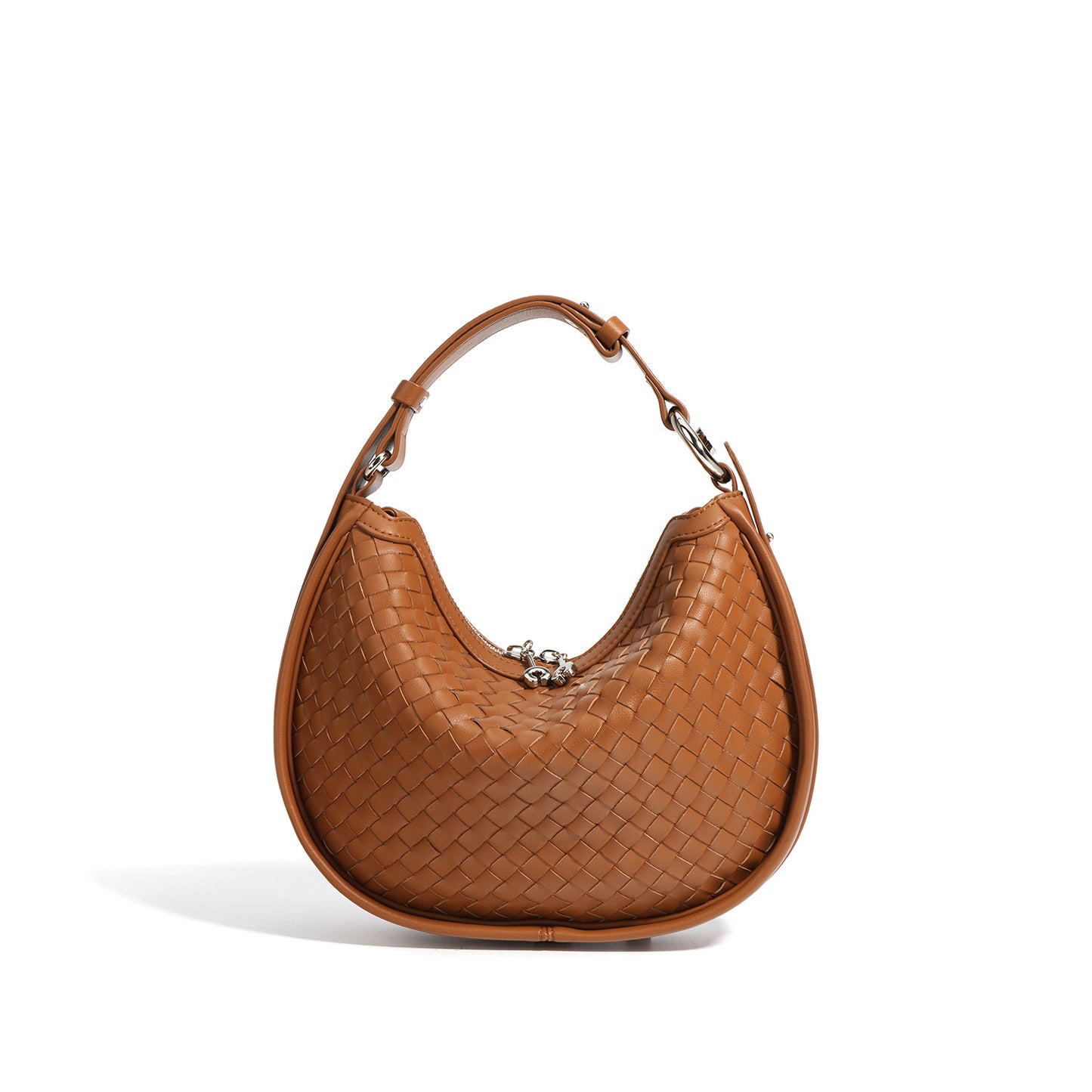 luxury crescent leather carry purse