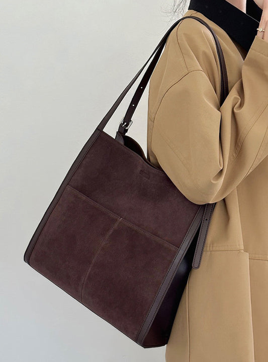 Genuine Leather Women's Fashion Work Tote Bag woyaza
