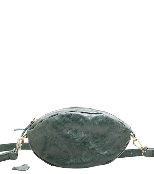 Leather Vintage Oval Shoulder Bag Woyaza