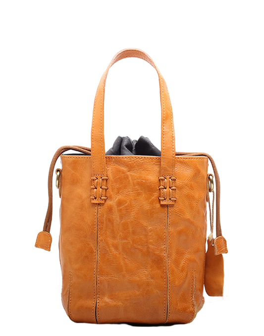 Vintage Handcrafted Leather Bucket Bag Elegant Woyaza