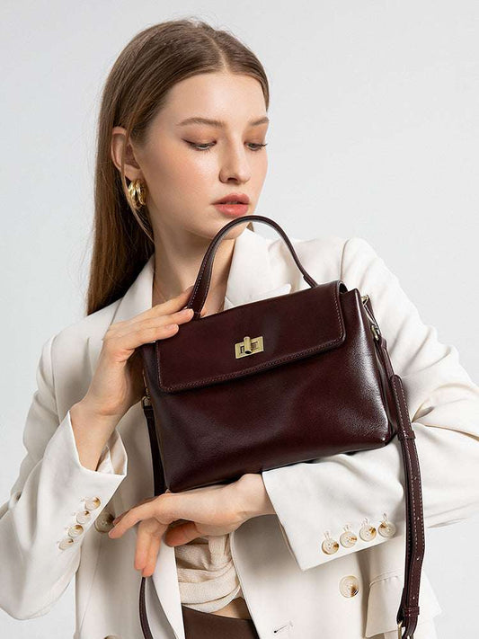 minimalist style leather handbag