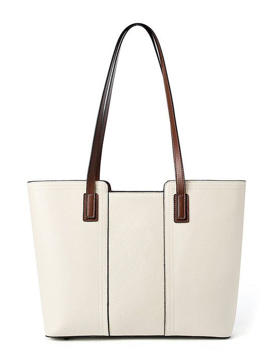 Stylish Ladies Genuine Leather Tote Bag with Large Capacity