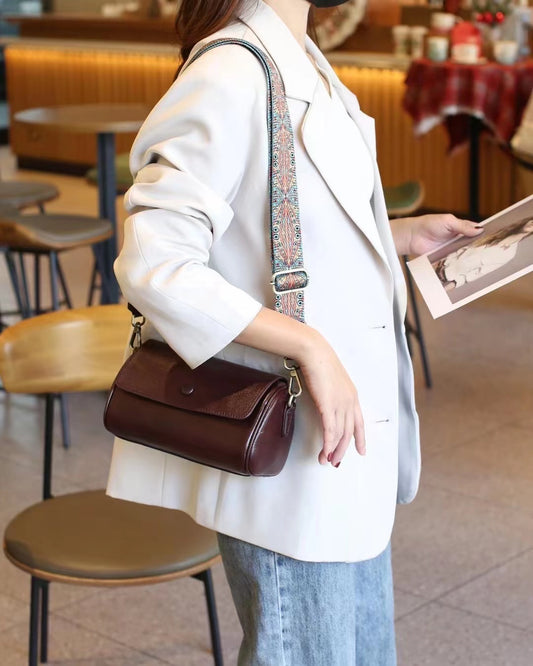 elegant small round shoulder bag