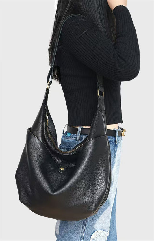 slouchy crossbody bag with roomy interior