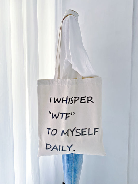 Canvas companion featuring an uplifting handwritten phrase that offers a gentle emotional boost during busy commutes