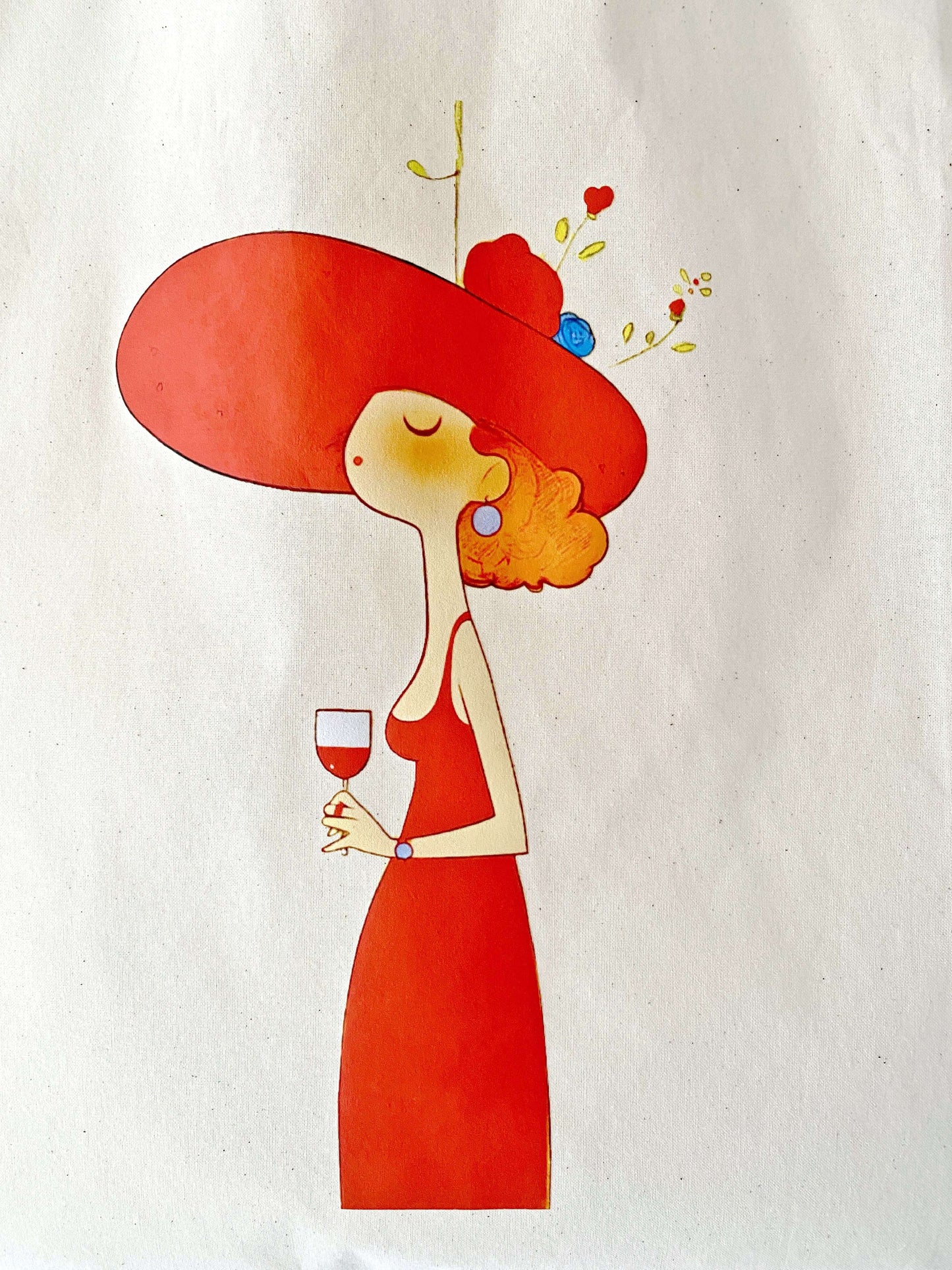 Soft cotton shopping bag with clean, minimal illustration style