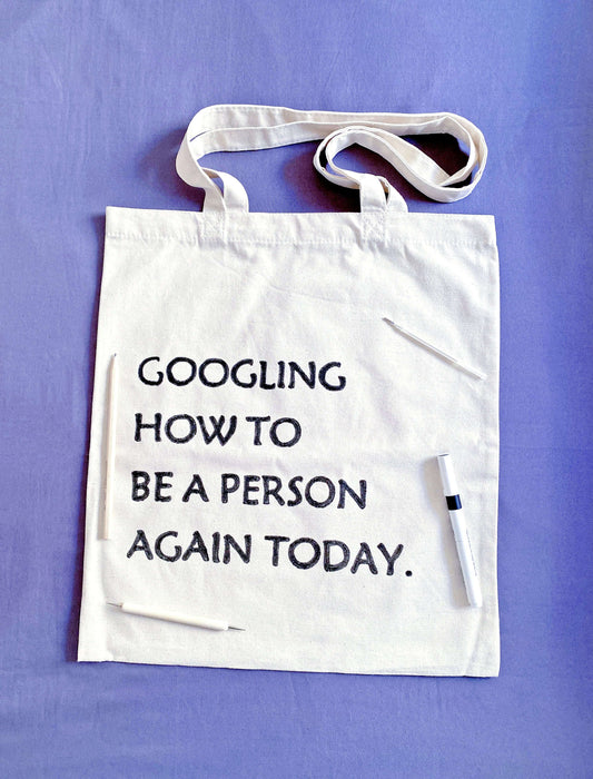 Thoughtful teacher appreciation gift, a huge practical canvas bag for grading papers that feels personal and stylish.