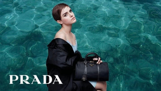 Prada fashion accessories displayed with the brand’s signature minimalist design approach