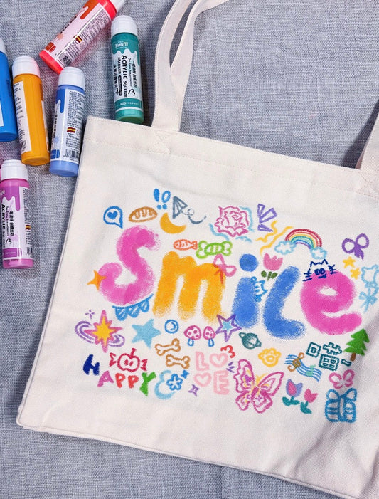 Lifestyle shot of a sustainable canvas tote and hand-lettered design in a morning coffee setting.
