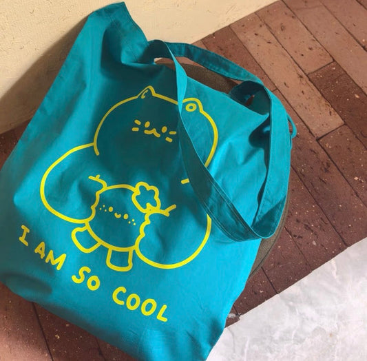 Eco-friendly cotton canvas bag with unique hand-drawn print