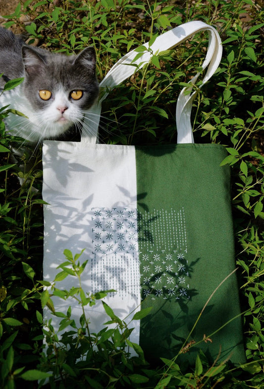 hand printed canvas tote bag made from durable cotton fabric