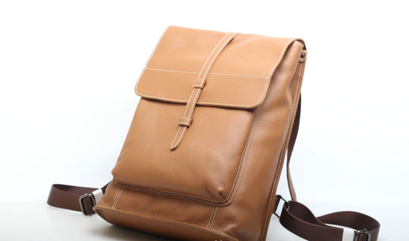 High Capacity Leather Backpack for Work and Travel Woyaza