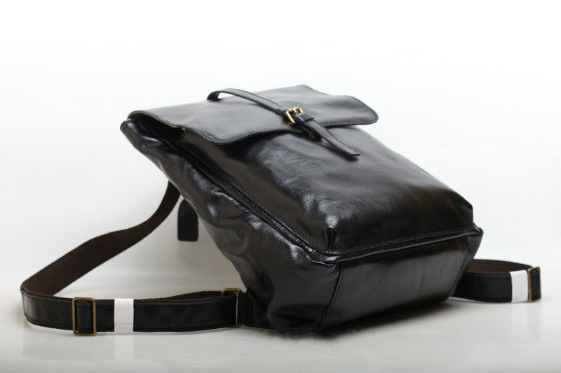 Stylish High Volume Leather Backpack for Business Trips Woyaza