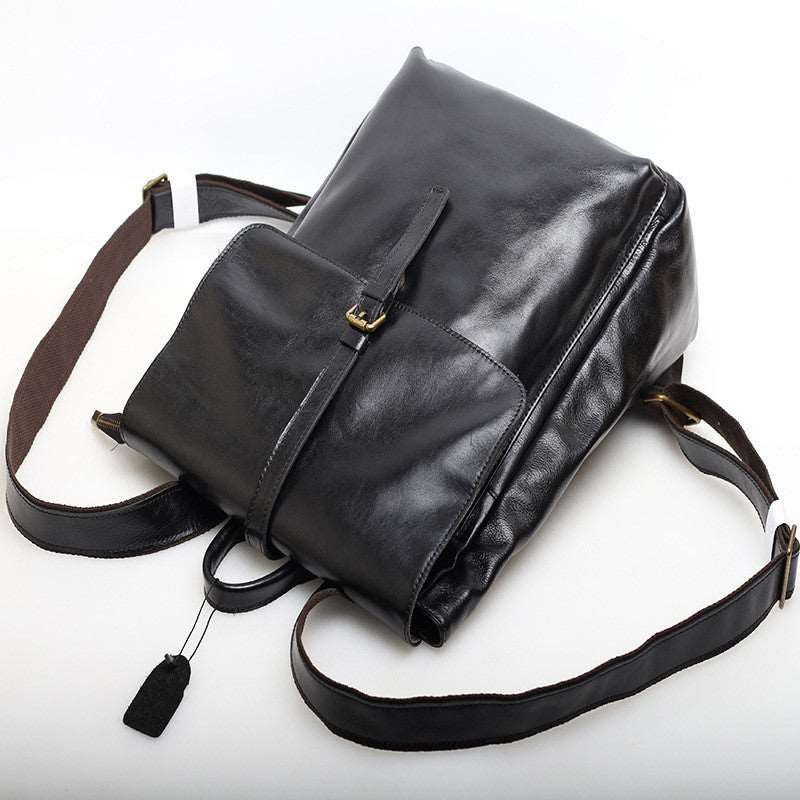 Classic Leather Backpack for Office and Travel Woyaza