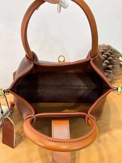 Vintage Leather Briefcase Women's Fashionable Woyaza