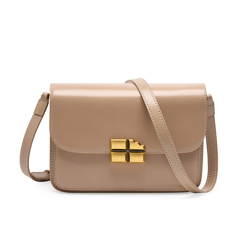 Compact and Stylish Square-shaped Leather Bag