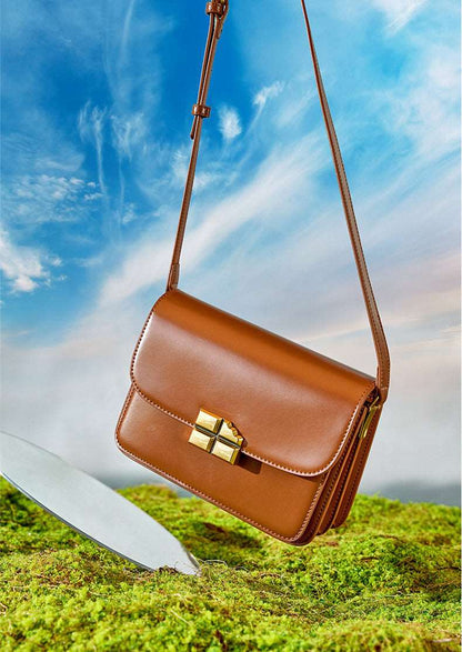 Fashionable Square Purse with Genuine Leather