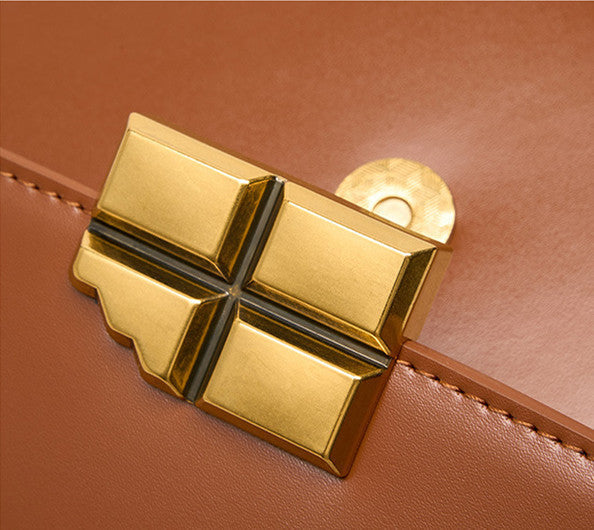 Ladies' Sleek Genuine Leather Crossbody Clutch