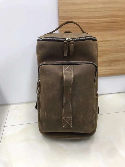 Genuine Leather College Backpack for Men woyaza