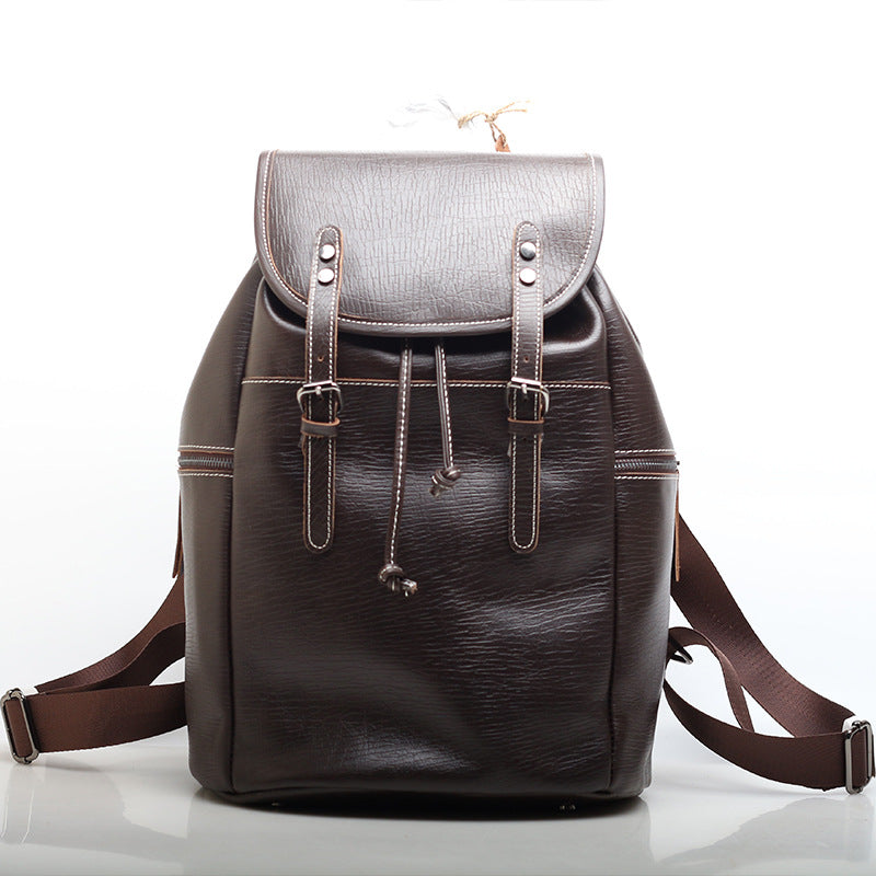 Vintage Leather Men's Backpack with Large Storage Capacity Woyaza