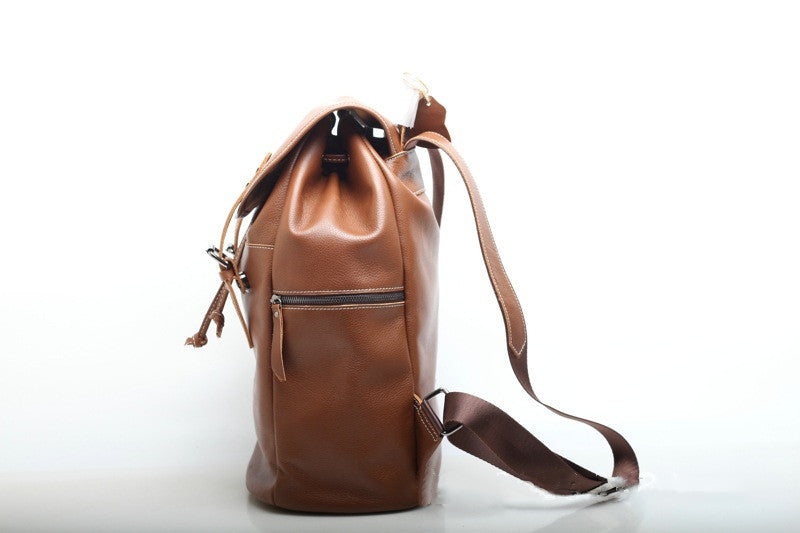 Timeless Design Leather Men's Backpack for Work and Travel Woyaza