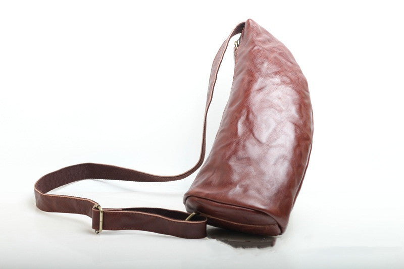 Genuine Leather Horn-shaped Chest Bag Women Woyaza