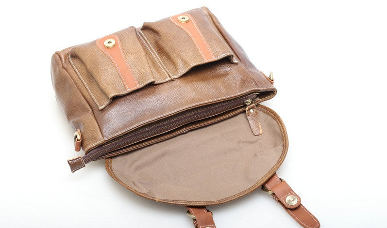 Premium Leather Shoulder Bag Vintage Touch woyaza