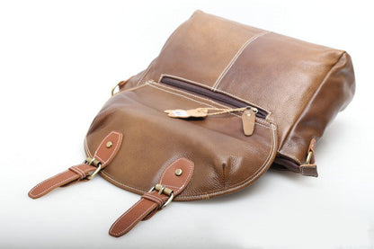 Elegant Leather Crossbody Satchel Retro Charm woyaza