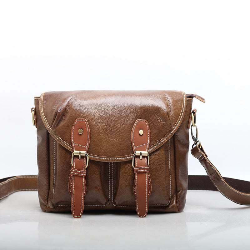 Retro Leather Crossbody Bag Vintage Style woyaza