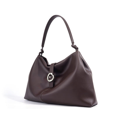 Casual Chic Large Capacity Leather Shoulder Handbag for Women on the Go