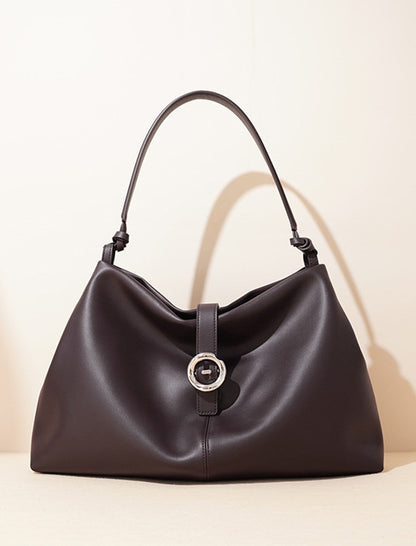 Casual Large Capacity Leather Handbag for Women with Soft Leather Design