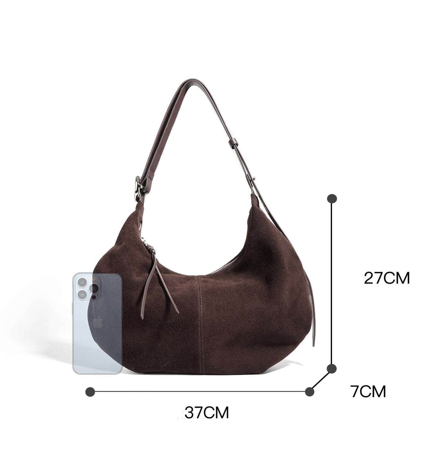 Luxury Crescent Leather Bag for Women’s Work Fashion