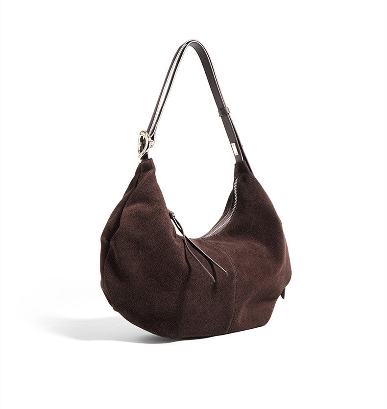 Premium Soft Suede Leather Crescent-Shaped Bag for Women’s Casual or Office Use