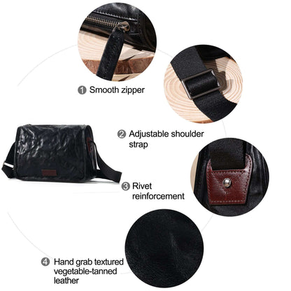 Stylish Retro Leather Messenger Bag for Men woyaza