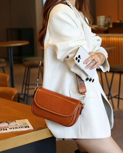 Trendy Women's Leather Crossbody Handbag with Dual Straps woyaza