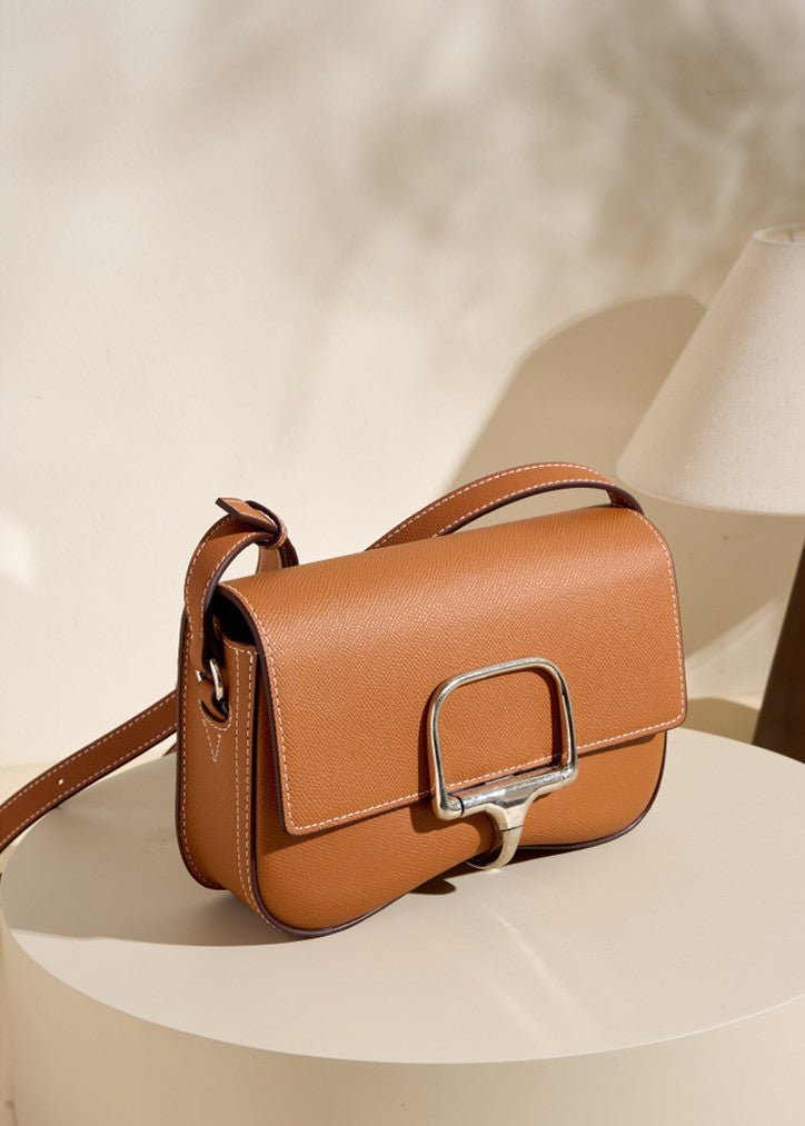 Women’s Mini Leather Shoulder Bag with Elegant Saddle Design