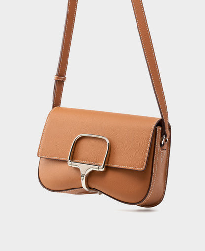 Women’s Functional Leather Saddle Bag for Errands and Leisure